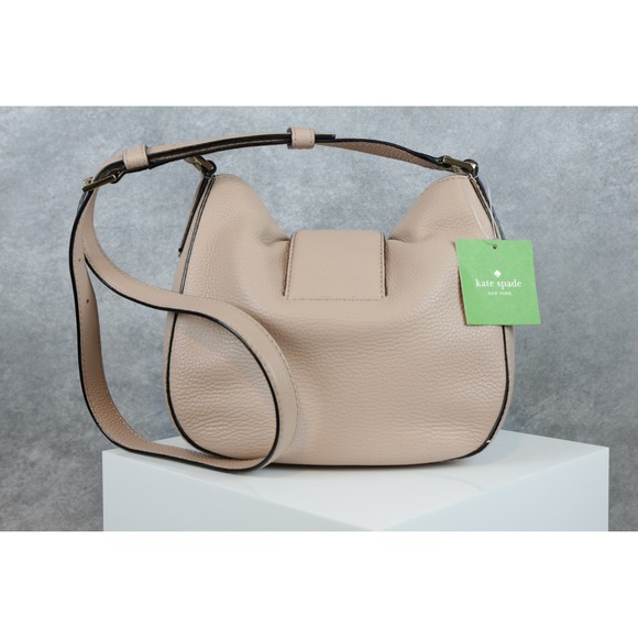Kate Spade Buckle Small Hobo Shoulder Bag‎ Dusty Pink Leather Satchel Purse - Picture 6 of 9